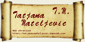 Tatjana Mateljević vizit kartica